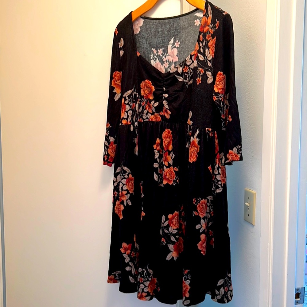 Floral sweater dress